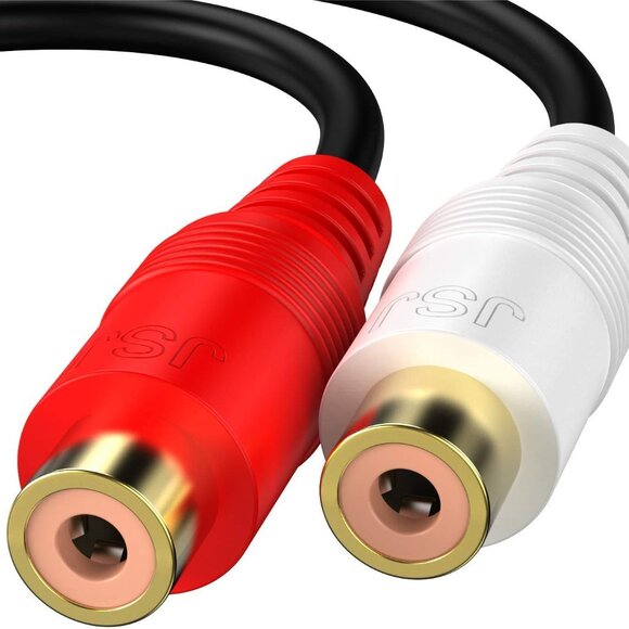 RCA 1 Male to 2 Female Audio Speaker Y Adapter Splitter Cable - Package of 2 NEW - Picture 3 of 7